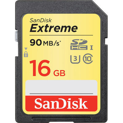 SanDisk Extreme SDHC 16GB 90MB/s class10 UHS-I U3
