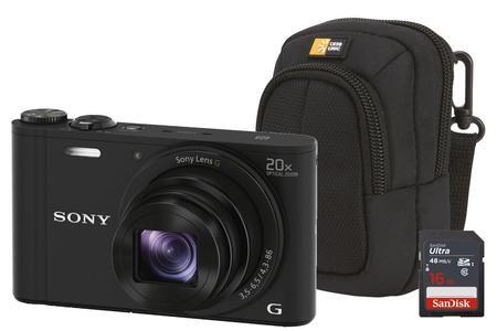 Sony Cyber-shot DSC-WX350 černý + pouzdro + 16GB SDHC
