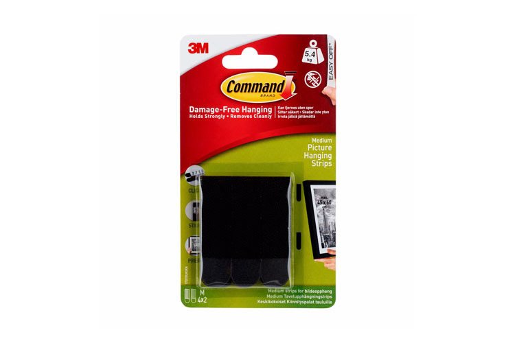 3M Command™ Picture Hanging Strips (M) -  závěsné pásky na obrazy, 4ks, černé