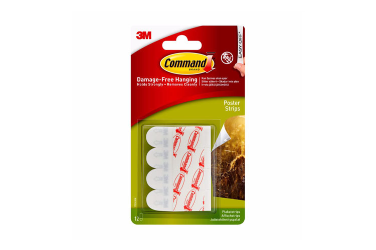 3M Command™ Posterg Strips - závěsné pásky na plakáty, 12ks, bílé
