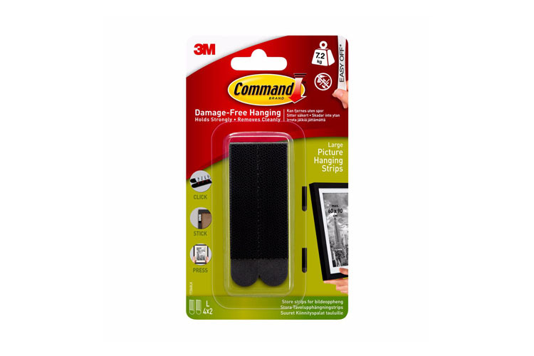 3M Command™ Picture Hanging Strips (L) -  závěsné pásky na obrazy, 4ks, černé
