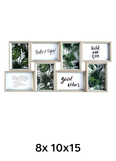 Falc MULTIRÁM - pro 8 fotografií  - Přírodní, 10x15 x8