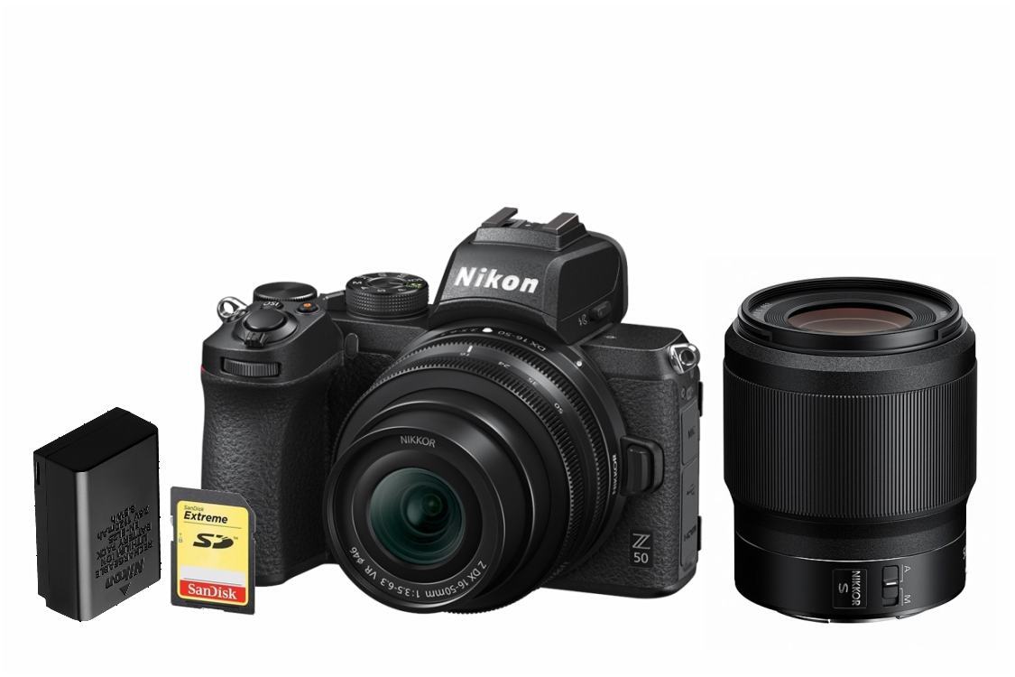 Nikon Z50 + 16-50mm DX + Z 50mm f/1.8 S + 2. akumulátor + 64GB karta