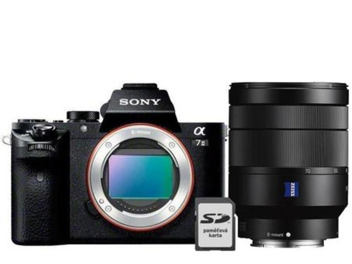 Sony Alpha A7 Mark II + Zeiss Vario-Tessar T* FE 24-70mm f/4 ZA OSS + 128GB karta