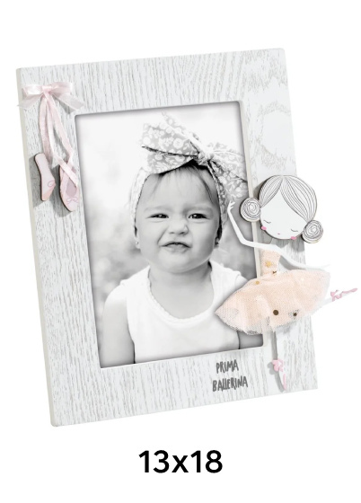 Mascagni PRIMABALERINA - dětský fotorámeček - Světle šedá, 13x18
