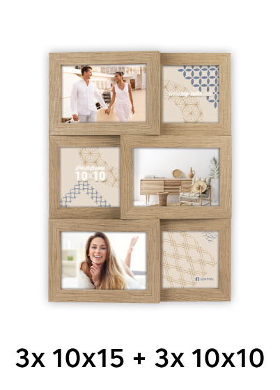 ZEP BRESCIA - multirám - Světlý dub, 10x10, 10x15, 10x10 x3 | 10x15 x3