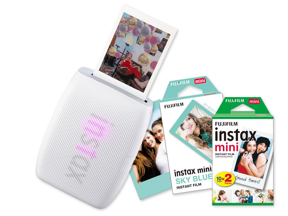 Fujifilm instax mini Link 3™, bílá + Colorfilm (20ks) & Sky Blue film (10ks)