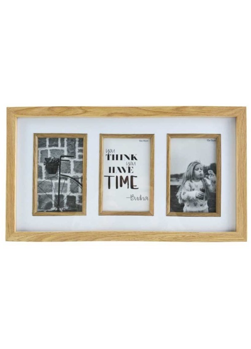Falc MULTIRÁM - pro 3 fotografie - Světle hnědá, 10x15 x3