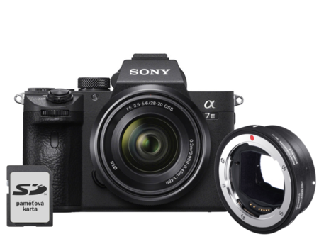 Sony Alpha A7 Mark III + 28-70mm + Sigma MC-11 adaptér + 128GB SDXC