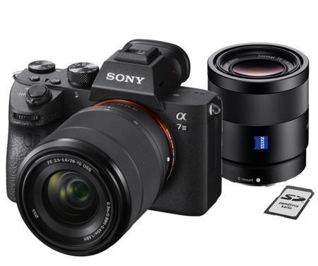 Sony Alpha A7 Mark III + 28-70mm + Sony Zeiss Sonnar T* FE 55mm f/1.8 ZA + 128GB karta