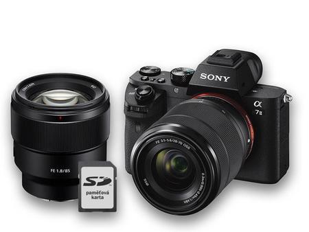 Sony Alpha A7 Mark II + FE 28-70mm OSS + FE 85mm f/1.8 + 128GB karta