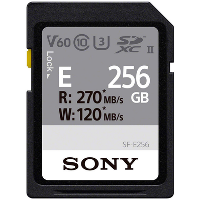 Sony 256GB SDXC E-Series, 270MB/s, UHS-II, V60 (SF-E256)