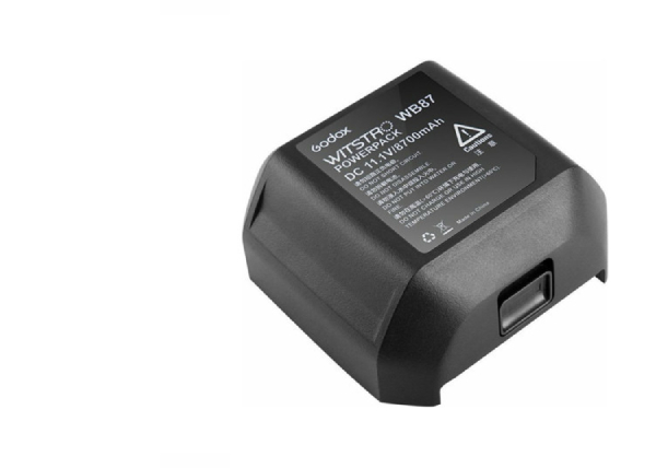 Baterie Godox WB87 pro blesk AD600Pro, černá, s technickými údaji na štítku